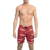 Bikkembergs "Red Polyester Men Swim Short" -   -  Bikkembergs.